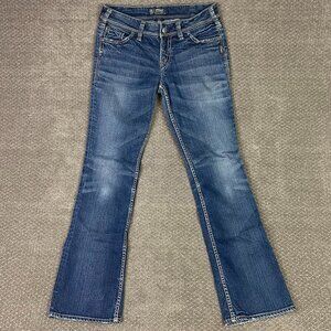 Silver Jeans Suki Flap 17 Women's 30 x 33 Measures 33 x 33 Blue Stretch